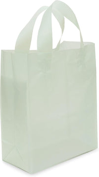 8x4x10 Small Frosted Mint Plastic Bags with Handles