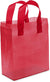 8x4x10 Small Frosted Red Plastic Bags with Handles