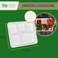 5 Compartment Serving Trays