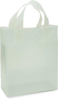 8x4x10 Small Frosted Mint Plastic Bags with Handles