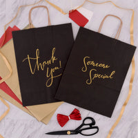 10x5x13 Medium Black Paper Bags with Handles