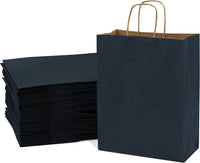 10x5x13 Medium Navy Blue Paper Bags with Handles