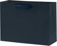 16x6x12 Large Navy Blue Paper Bags with Ribbon Handles