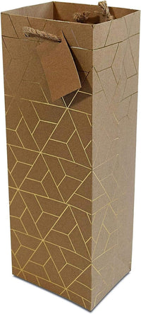 Gold Pattern Brown Kraft Gift Bags