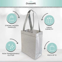 Reusable Silver Glitter Gift Bags