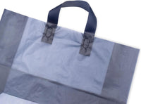 16x6x12 Large Frosted Navy Blue Plastic Bags with Handles