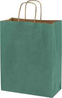 10x5x13 Medium Green Paper Bags with Handles