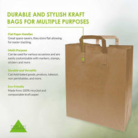 12x7x14 Large Flat Handle Paper Bags