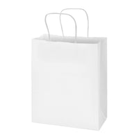 8x4x10 Small White Paper Bags with Handles