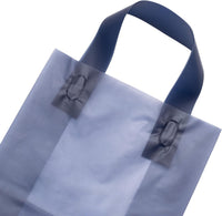 10x5x13 Medium Frosted Navy Blue Plastic Bags with Handles