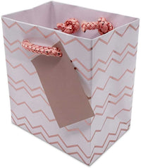 White & Rose Gold Assorted Print Gift Bags