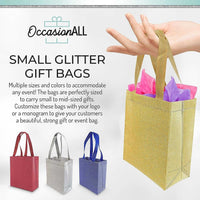 Reusable Gold Glitter Gift Bags