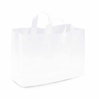 16x6x12 Large Frosted White Plastic Bags with Handles