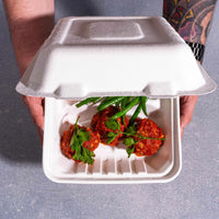 8x8 White Clamshell Containers