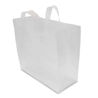 16x6x12 Large Frosted White Plastic Bags with Handles