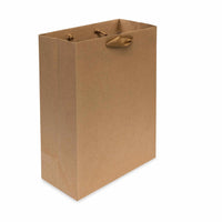 10x5x13 Medium Brown Paper Bags with Ribbon Handles