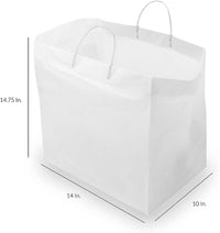 14x10x14.75 Solid White Plastic Bags with Clip Loop Handles