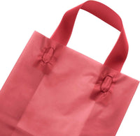 8x4x10 Small Frosted Red Plastic Bags with Handles