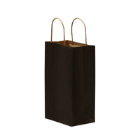 6x3x9 Extra Small Black Paper Bags with Handles