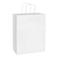 10x5x13 Medium White Paper Bags with Handles