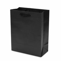 8x4x10 Small Black Paper Bags with Ribbon Handles