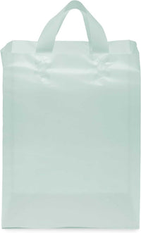 10x5x13 Medium Frosted Mint Plastic Bags with Handles