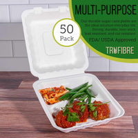 8x8 White Clamshell Containers