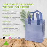 8x4x10 Small Frosted Navy Blue Plastic Bags with Handles