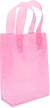 6x3x9 Extra Small Frosted Pink Plastic Bags with Handles