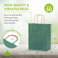 Green Paper Bags with Handles