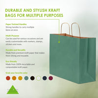 Green Paper Bags with Handles