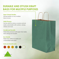 Green Paper Bags with Handles