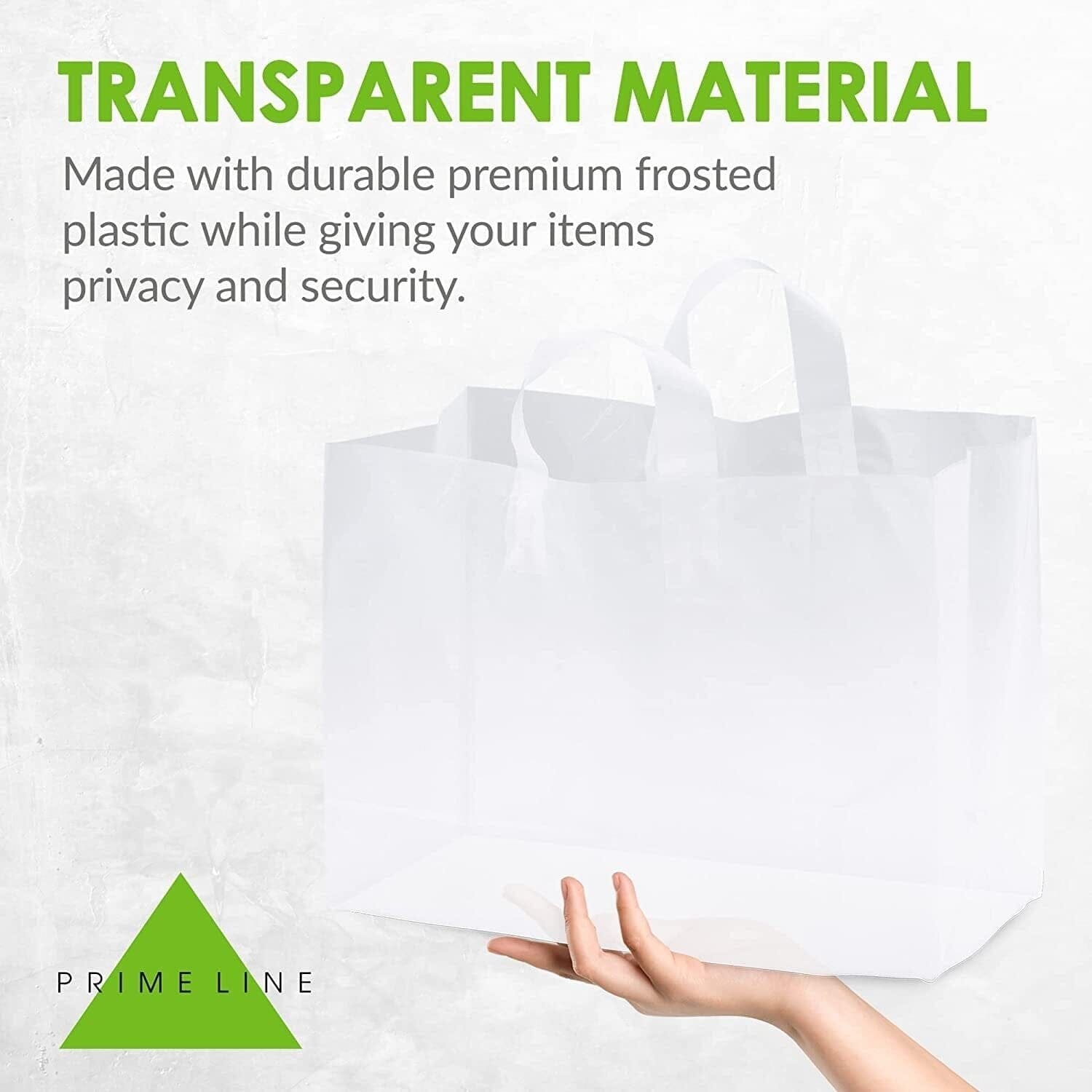 Prime Line Packaging Clear Plastic Bags with Handles Retail Bags