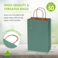 Green Paper Bags with Handles