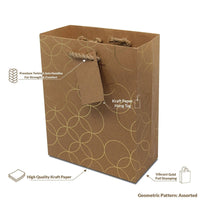 Gold Pattern Brown Kraft Gift Bags