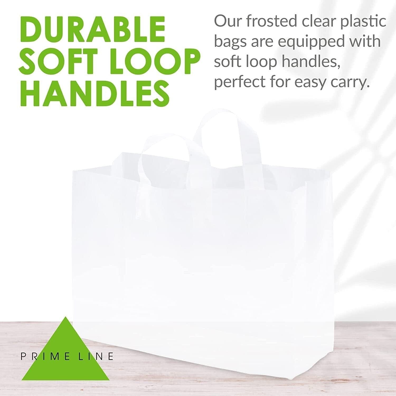 16x6x12 Black Frosted Loop-handle Plastic Bags - 4 Mil