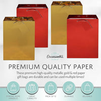 Red and Gold Metallic Gift Bags