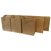 Gold Pattern Brown Kraft Gift Bags