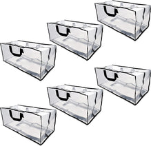  Packing Bags for Moving – 6 Pack Clear Zippered Storage Bags  with Handles, Plastic Storage Totes for Clothes, Linens, Pillows, Large Storage  Bags for Organizing, Packing - 27x12x13.75 : Home & Kitchen