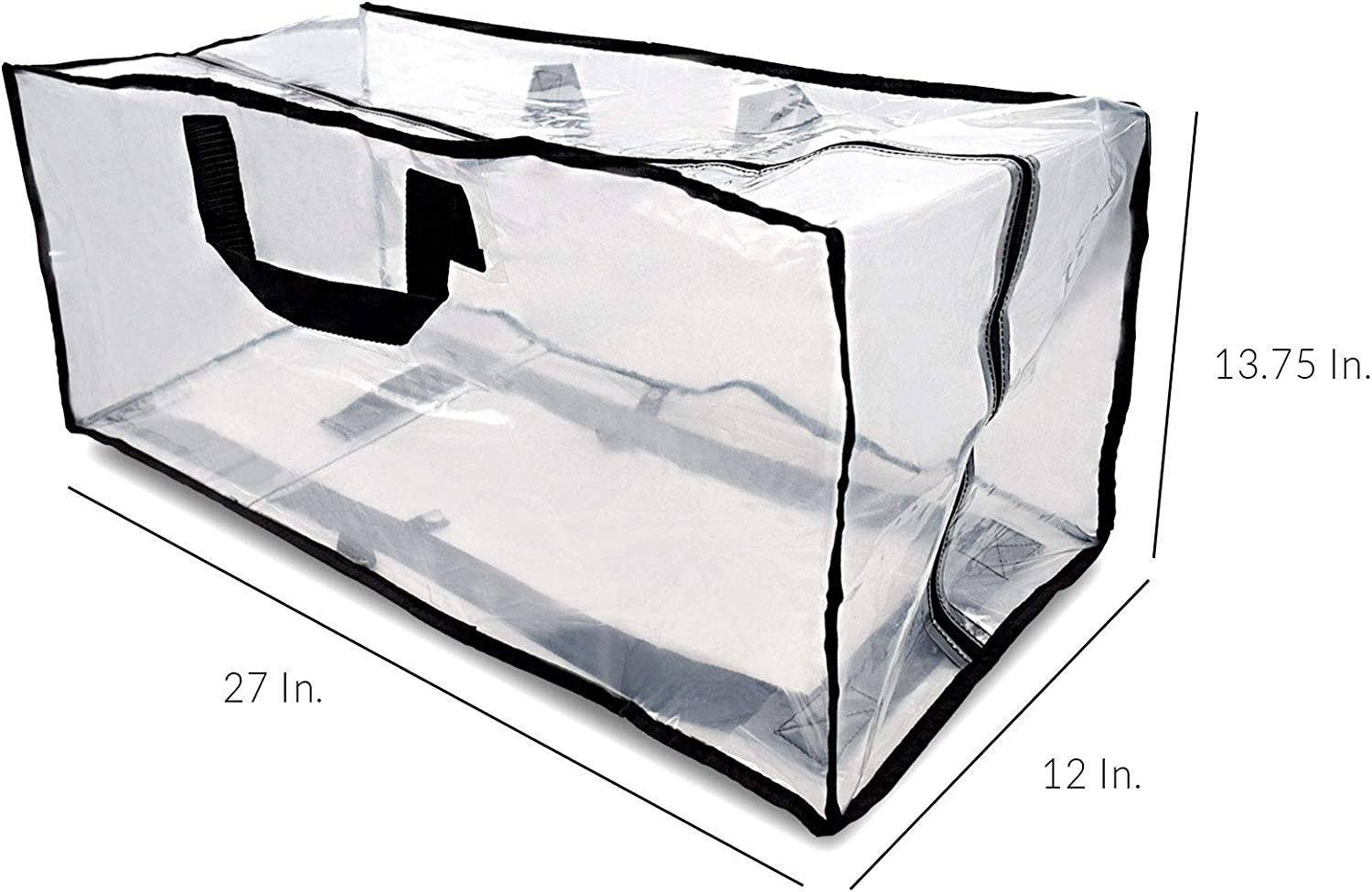 60 Pieces Clear Zipper Storage Bags Plastic Zipper Bags Transparent Zip  Plastic Bags Expandable Bottom Bag with Carry Handle for Holding Clothes