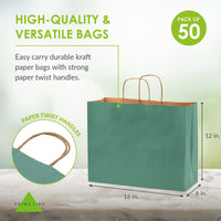 Green Paper Bags with Handles