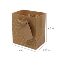 Gold Pattern Brown Kraft Gift Bags