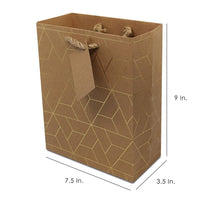 Gold Pattern Brown Kraft Gift Bags