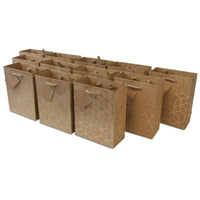 Gold Pattern Brown Kraft Gift Bags