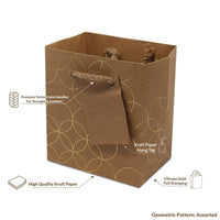 Gold Pattern Brown Kraft Gift Bags