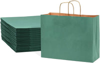 Green Paper Bags with Handles