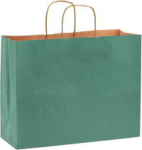 Green Paper Bags with Handles