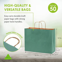 Green Paper Bags with Handles