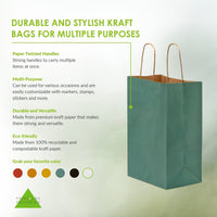 Green Paper Bags with Handles