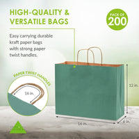 Green Paper Bags with Handles